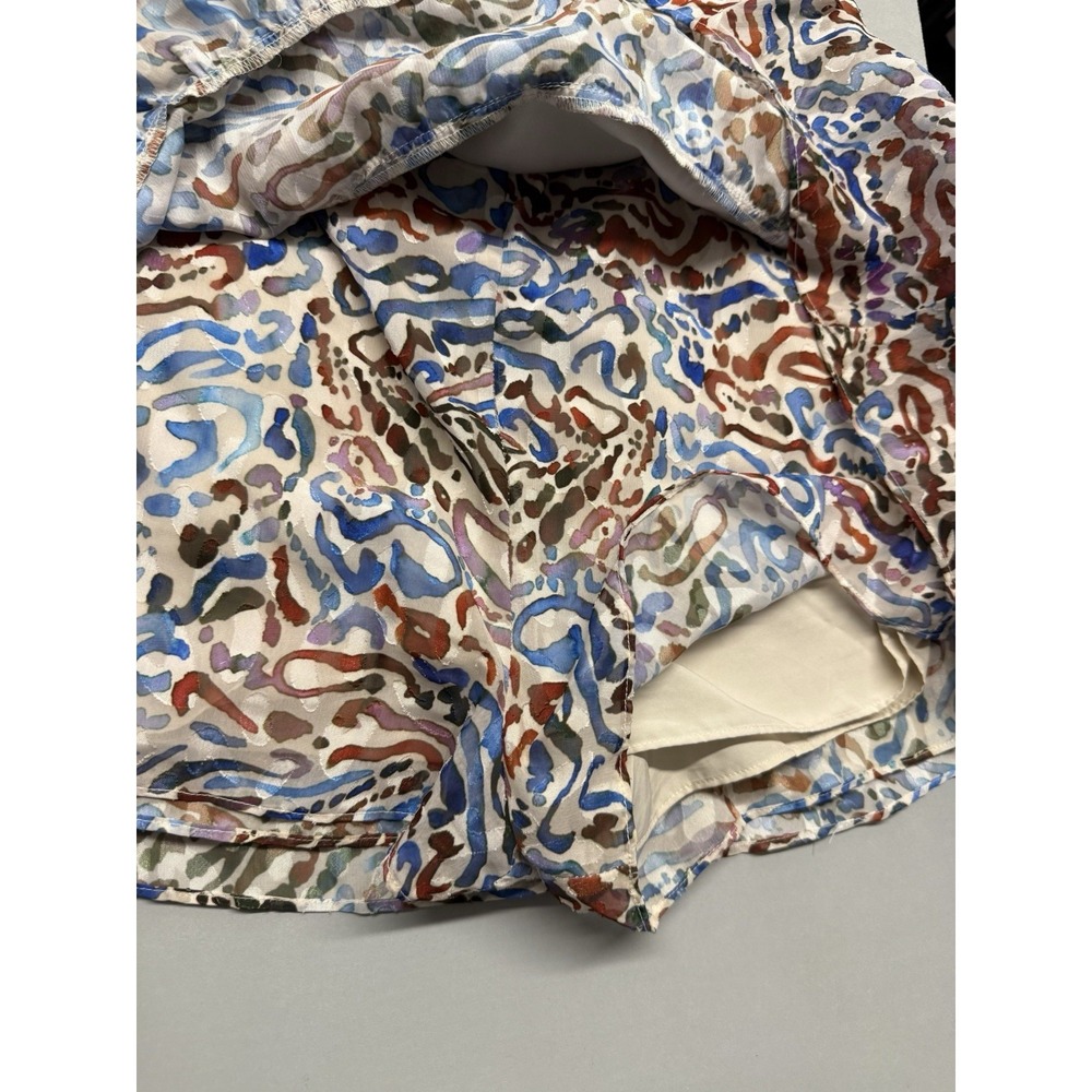 Amanda Uprichard Lavera Ruffled Skort Multicolor Abstract Print Mini Skirt M - Picture 10 of 12